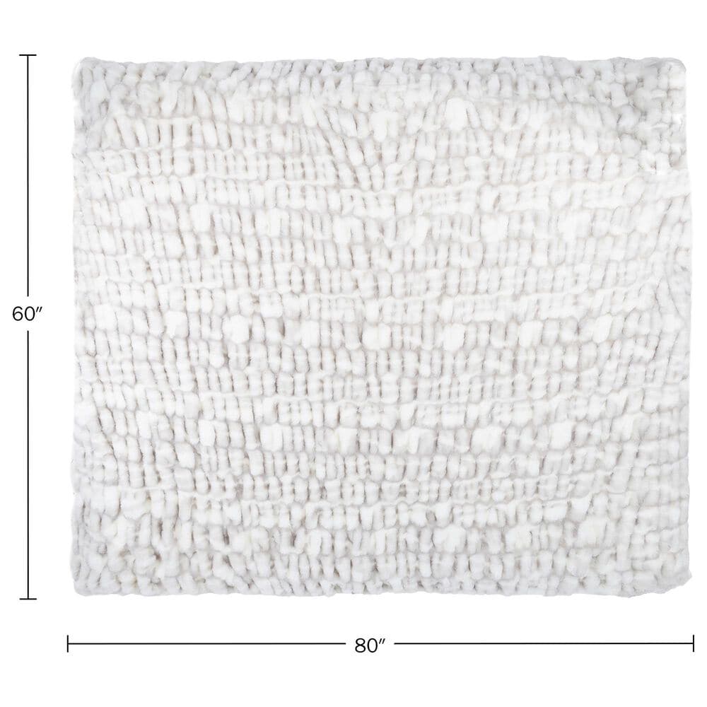 Timberlake 60" x 80" Ruched Faux Fur Throw Blanket in Gray, , large