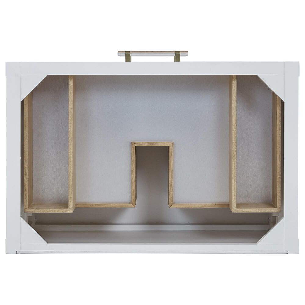 James Martin Vanities Olena 36&quot; Single Vanity in Light Mappa Burl and Polished White with 3 cm White Zeus Quartz Top, , large