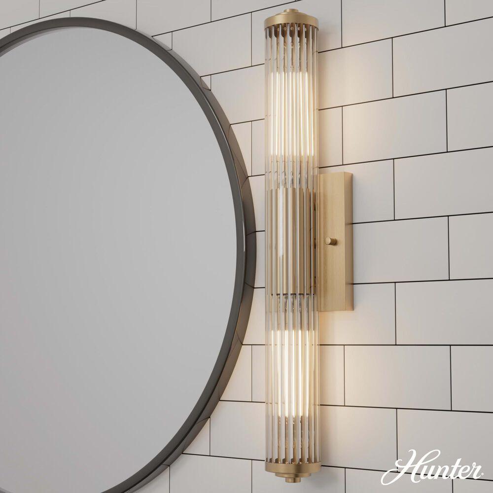 Hunter Holly Grove 24&quot; 2-Light Vanity with Clear Shade in Alturas Gold, , large