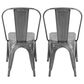 Lumisource Oregon Stackable Dining Chair in Brushed Silver/Brushed Silver (Set of 2), , large