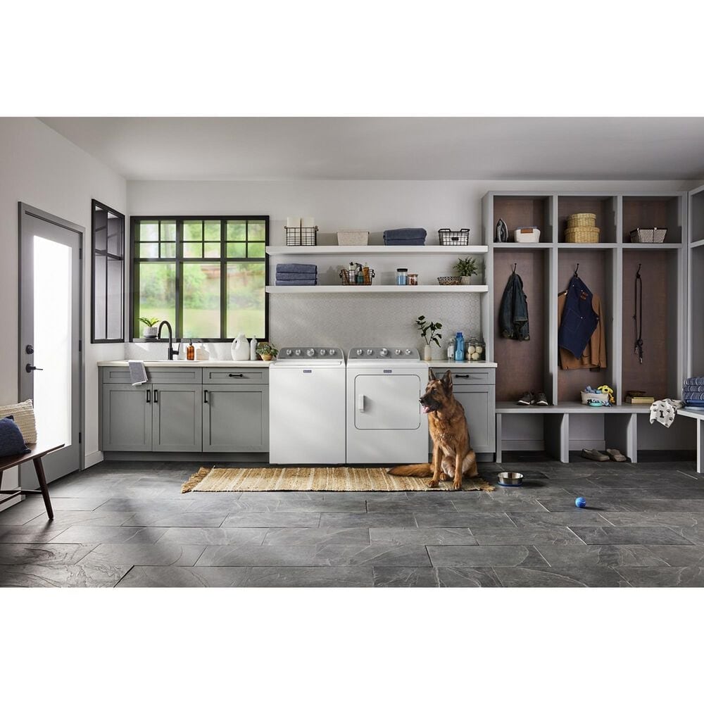 Maytag 4.8 Cu. Ft. Pet Pro Top Load Washer and 7.0 Cu. Ft. Electric Dryer Laundry Pair in White, , large