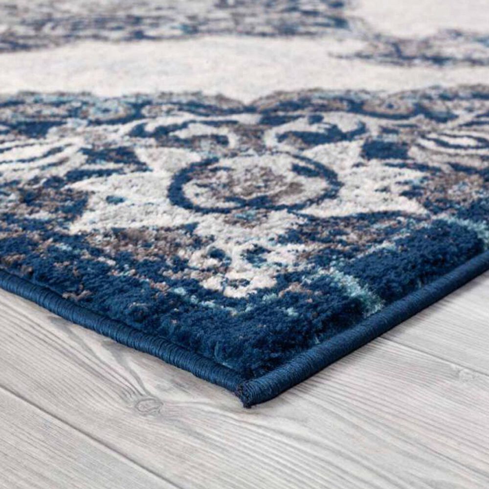 Amer Rugs Alexandria 4&#39; x 6&#39; Ivory and Navy Area Rug, , large