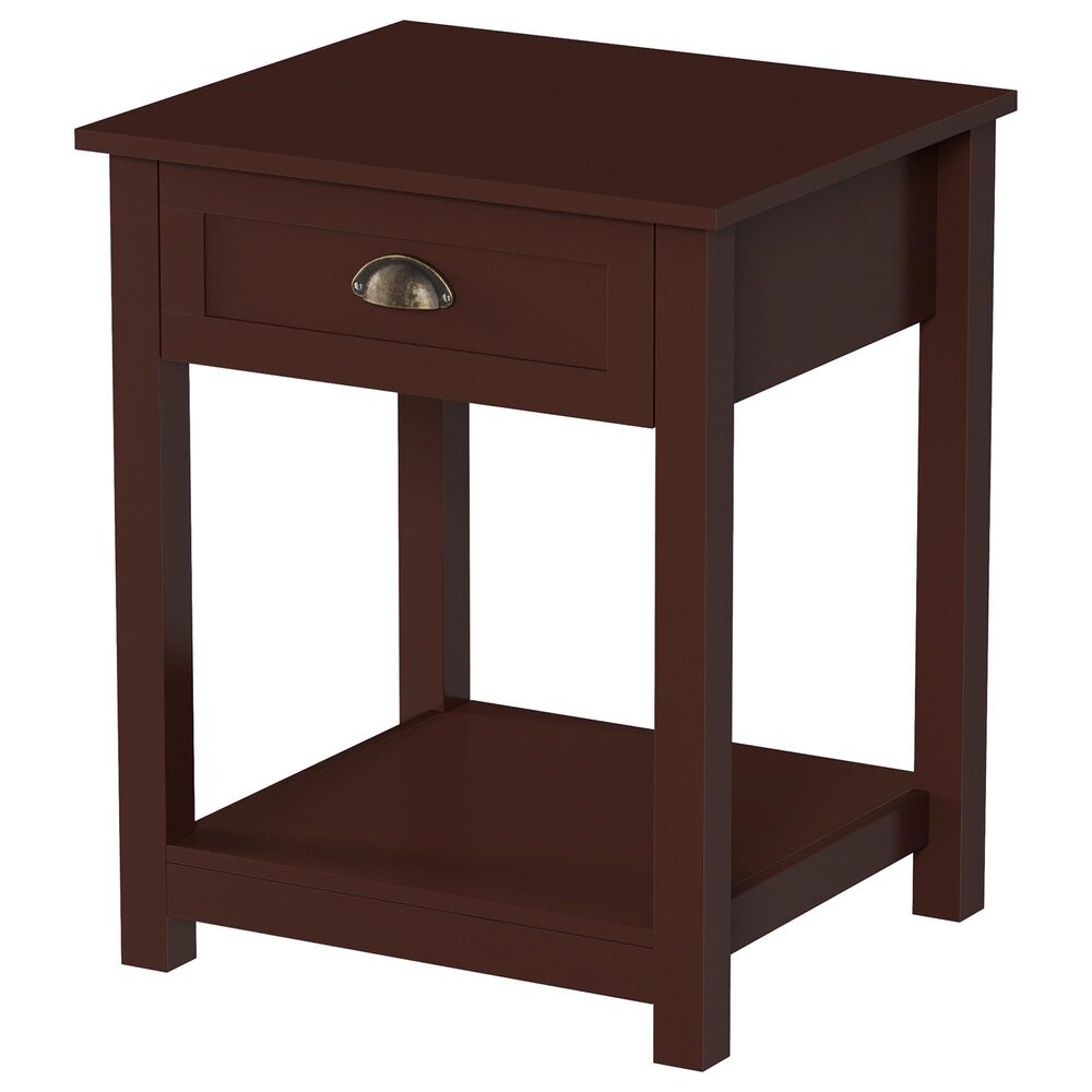 Timberlake Hastings Home 1-Drawer End Table in Dark Brown, , large