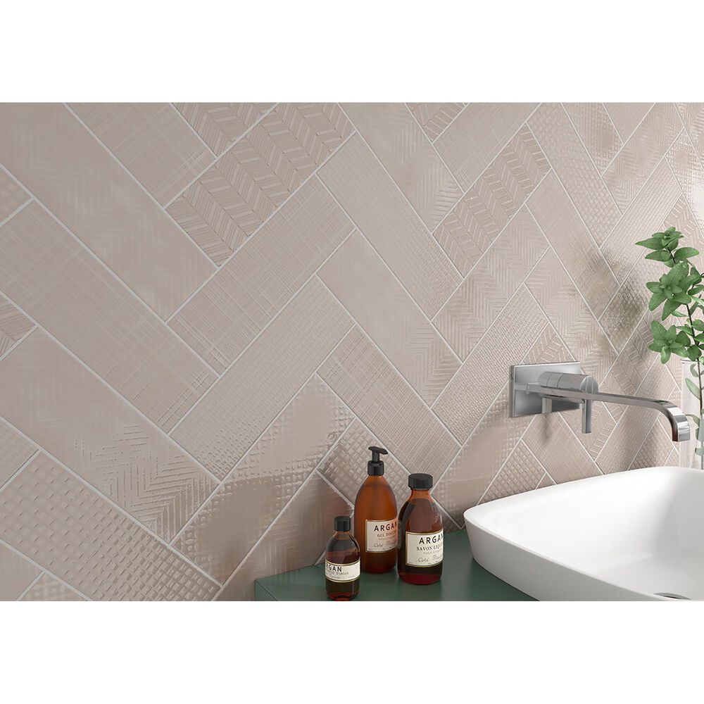 MS International Urbano Warm Concrete 3D Mix 4&quot; x 12&quot; Ceramic Tile Textured, , large