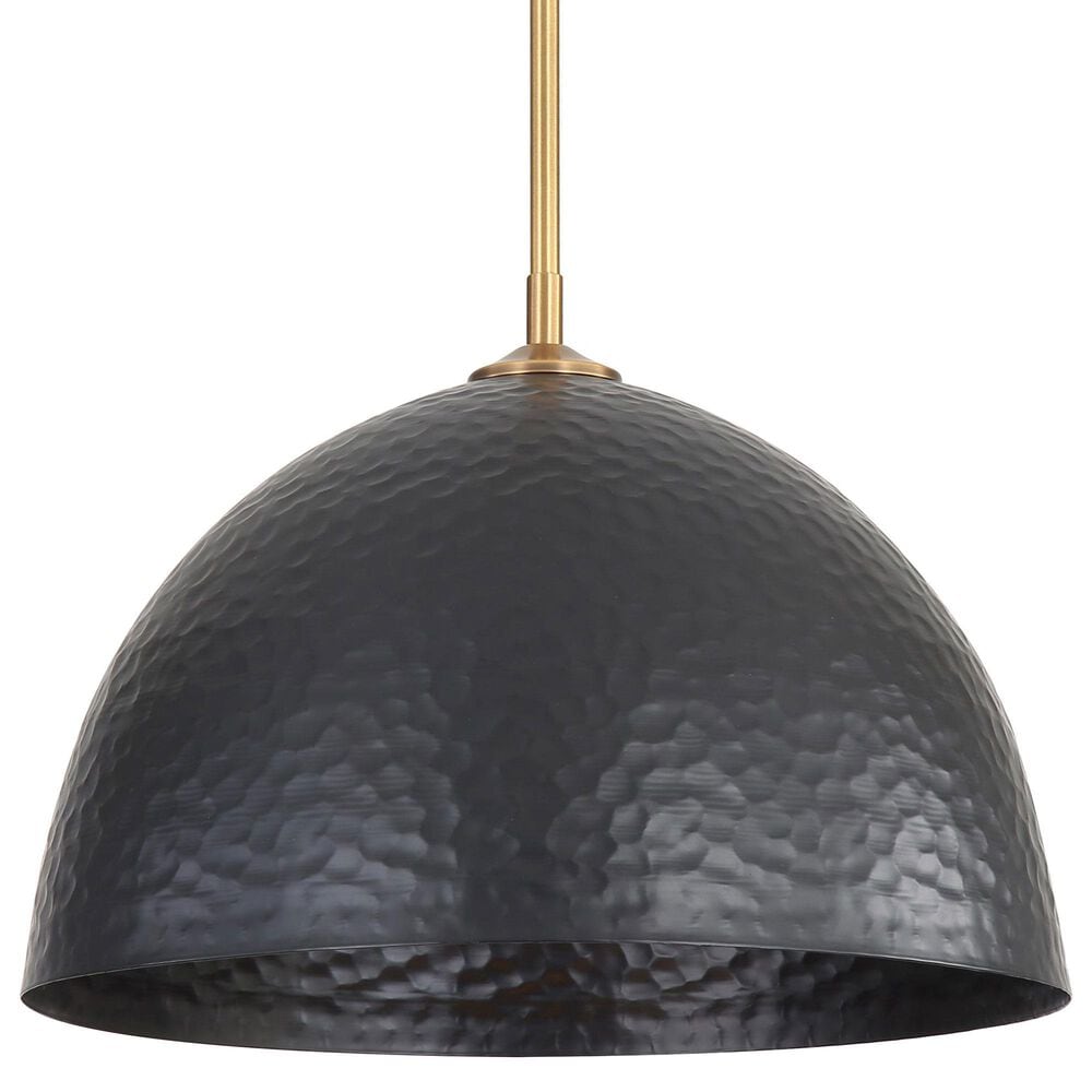 Golden Lighting Shepard 1-Light Pendant with Matte Black Shade in Modern Brass, , large
