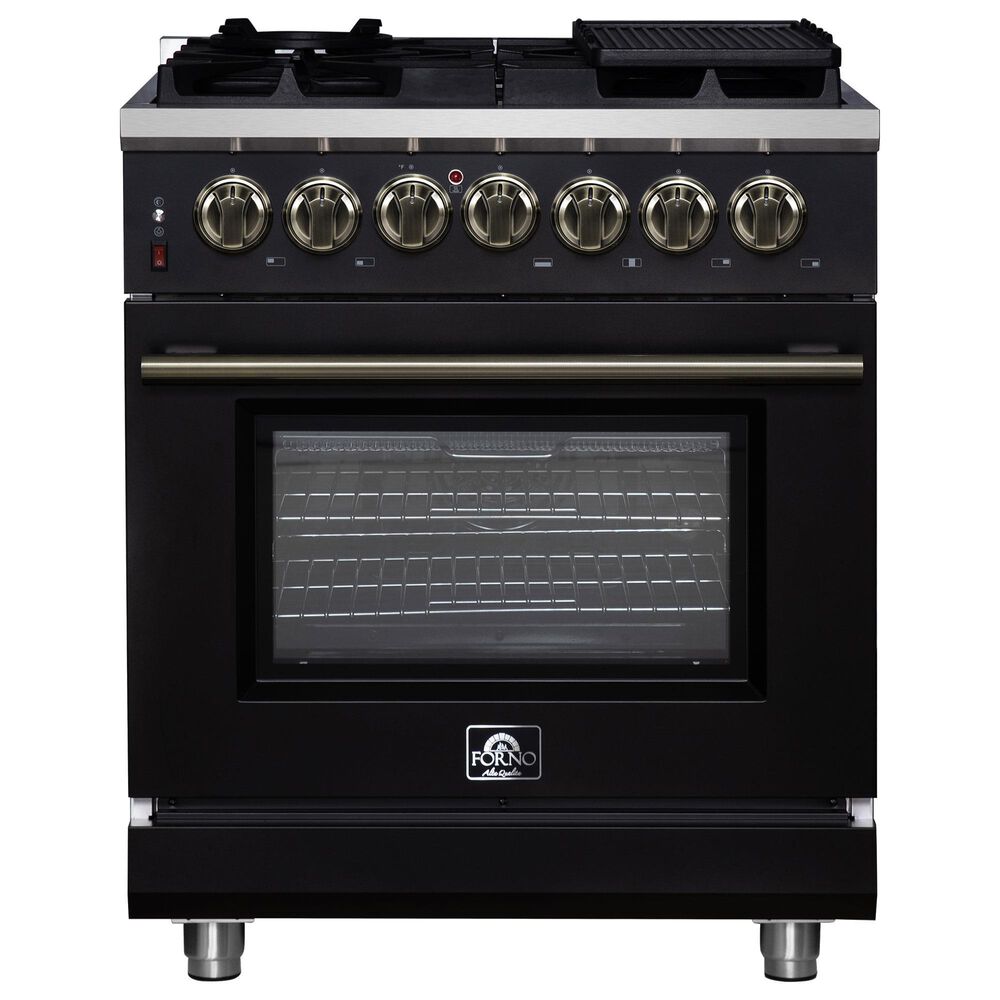 Forno Massimo 30" Freestanding Dual Fuel Range in Matte Black, , large