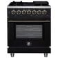 Forno Massimo 30" Freestanding Dual Fuel Range in Matte Black, , large
