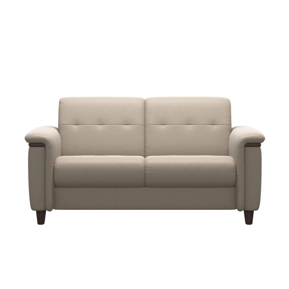 Stressless Flora Leather Loveseat in Paloma Mushroom, , large