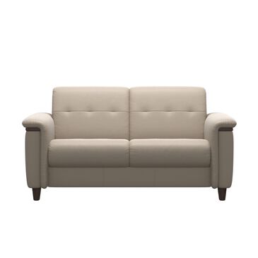 Stressless Flora Leather Loveseat in Paloma Mushroom, , large