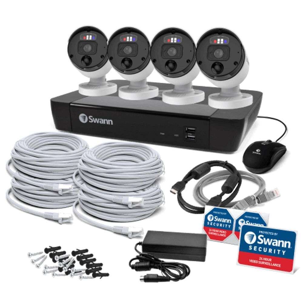 Swann 4 Camera 8 Channel 4K Ultra HD Pro Enforcer NVR Security System in White, , large