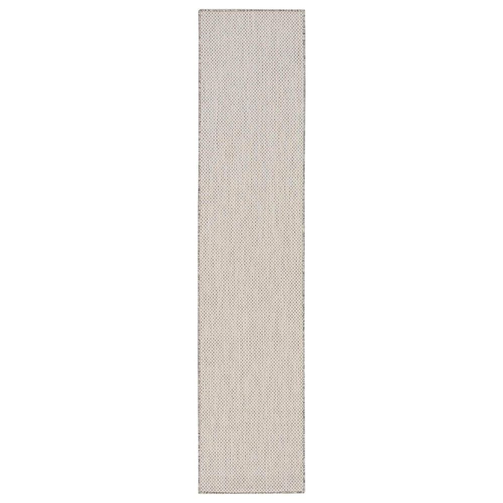Nourison Courtyard Ivory and Silver 2&#39;2&quot; x 8&#39; Indoor/Outdoor Runner, , large