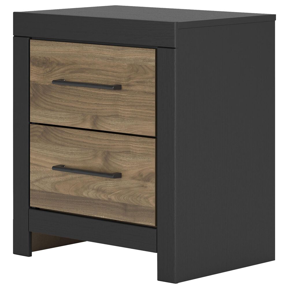 Ashley Vertani 2-Drawer Nightstand in Black and Honey Brown, , large