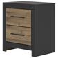 Ashley Vertani 2-Drawer Nightstand in Black and Honey Brown, , large