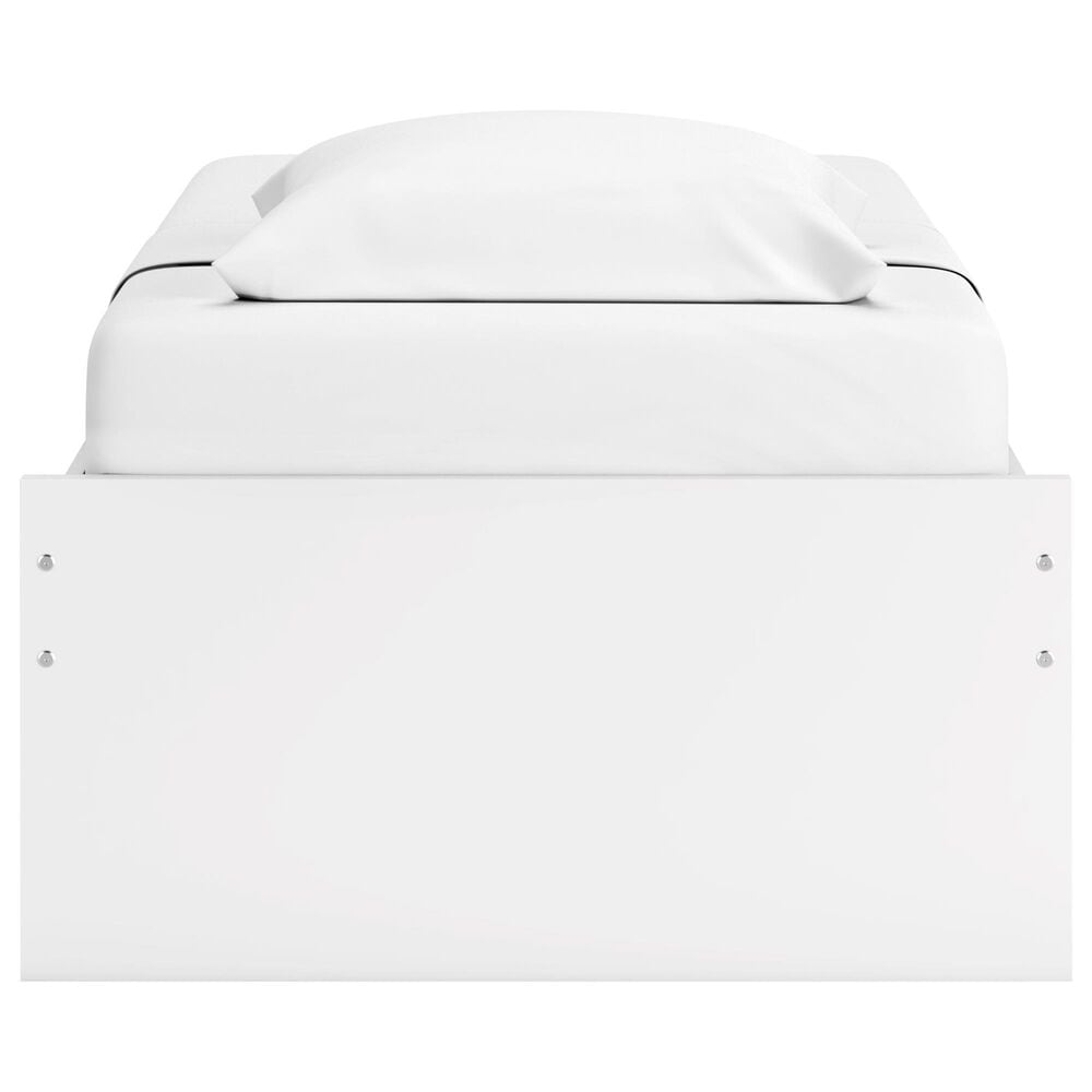 Ashley Onita Twin Platform Bed with No Headboard and 1 Side Storage in White, , large