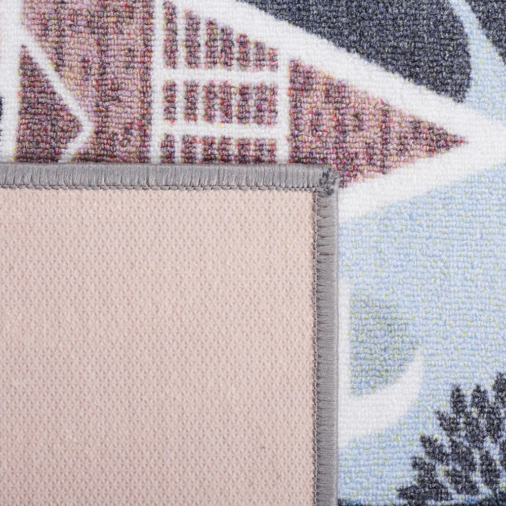 Safavieh Kids Playhouse KPH232M 5&#39; Square Blue and Dark Grey Rug, , large