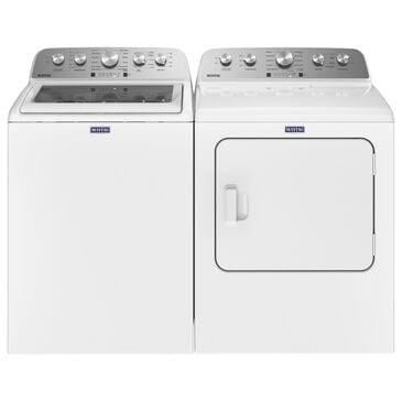 Maytag 4.8 Cu. Ft. Top Load Washer and 7 Cu.Ft. Electric Dryer Laundry Pair in White, , large