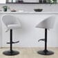 LumiSource Matisse Adjustable Swivel Barstool with Grey Fabric Upholstery in Black (Set of 2), , large
