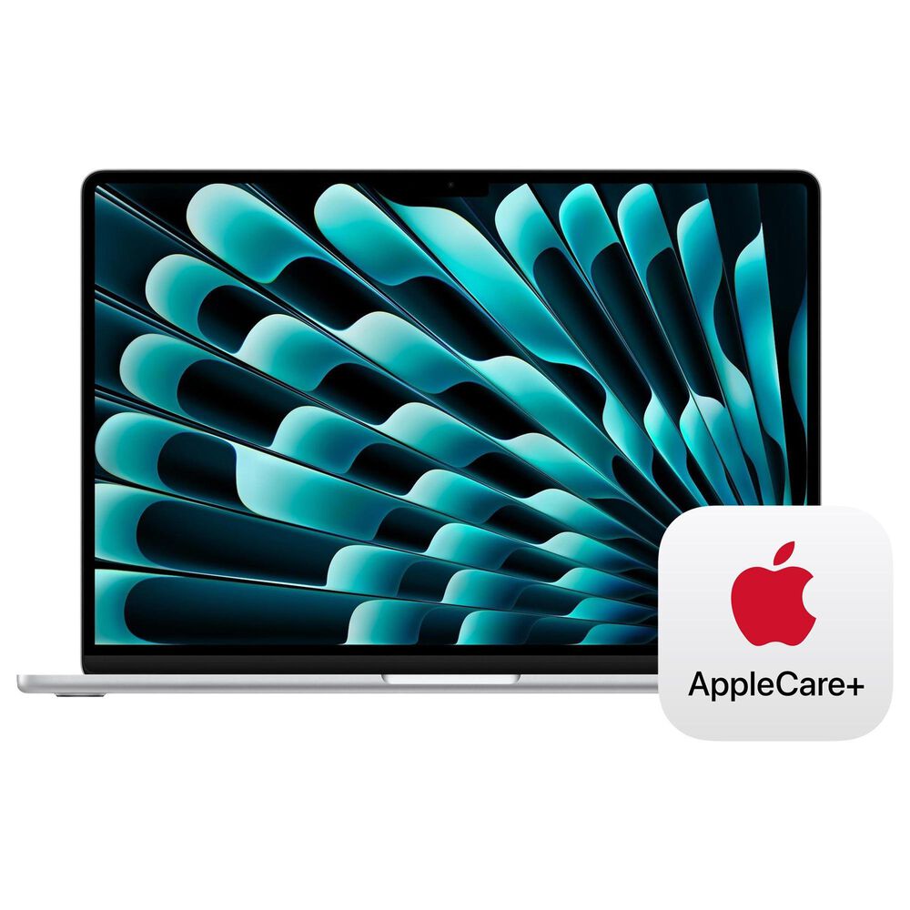 Apple MacBook Air 15.3" Laptop - Apple M4 chip 10-core CPU - 24GB RAM - 10-core GPU - 512GB SSD in Silver with 3-Year AppleCare+, , large