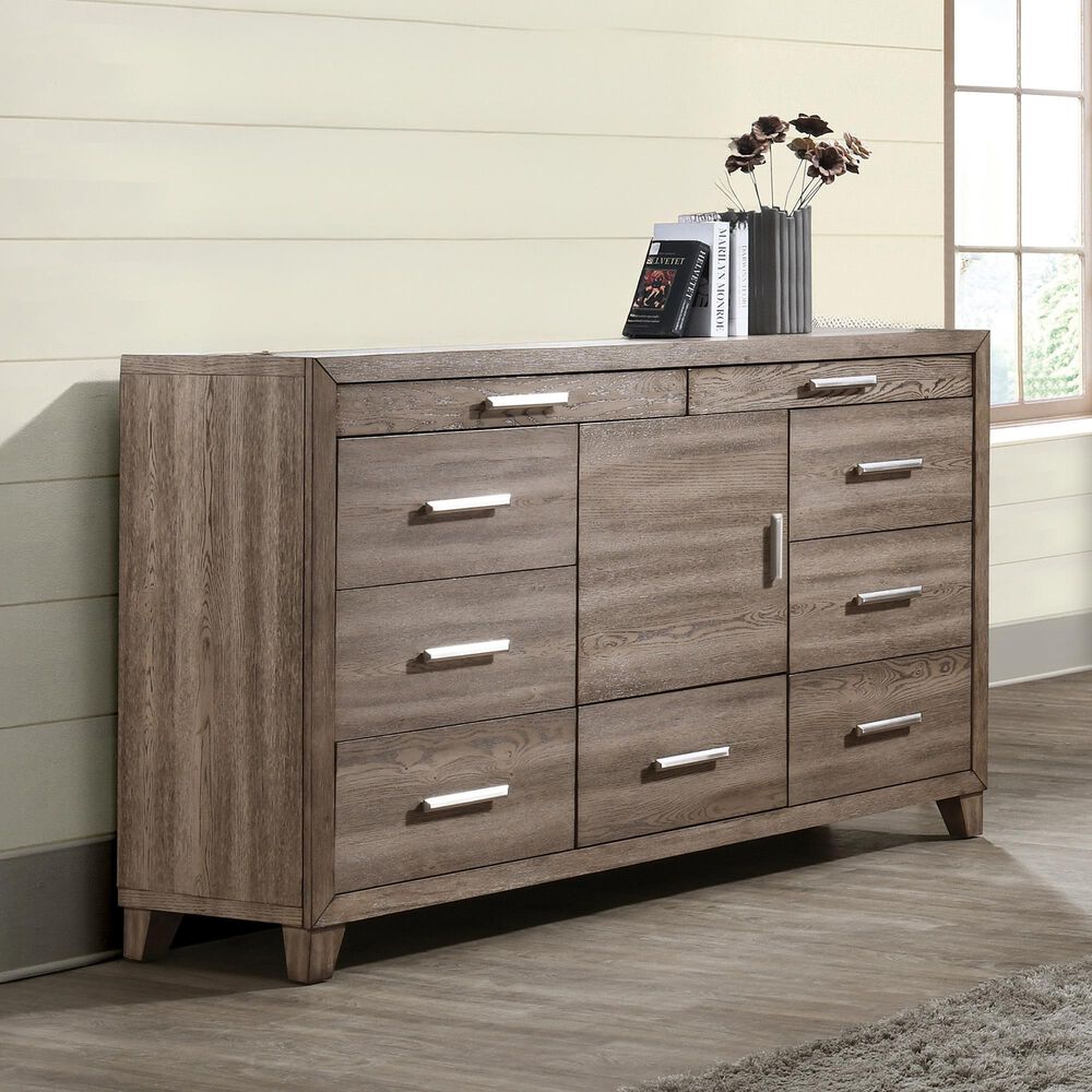 New Heritage Design Harrisburg 9-Drawer Dresser and Mirror in Walnut, , large