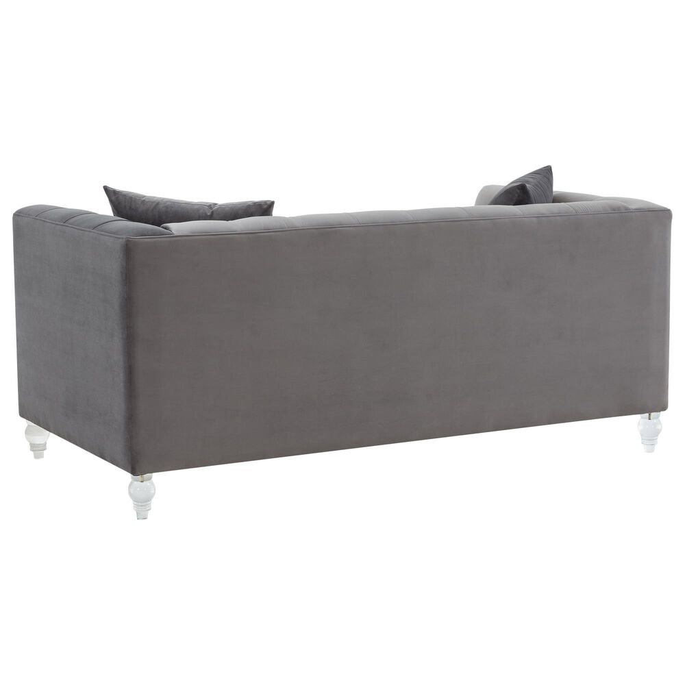 Tov Furniture Bea Stationary Loveseat in Grey Velvet, , large