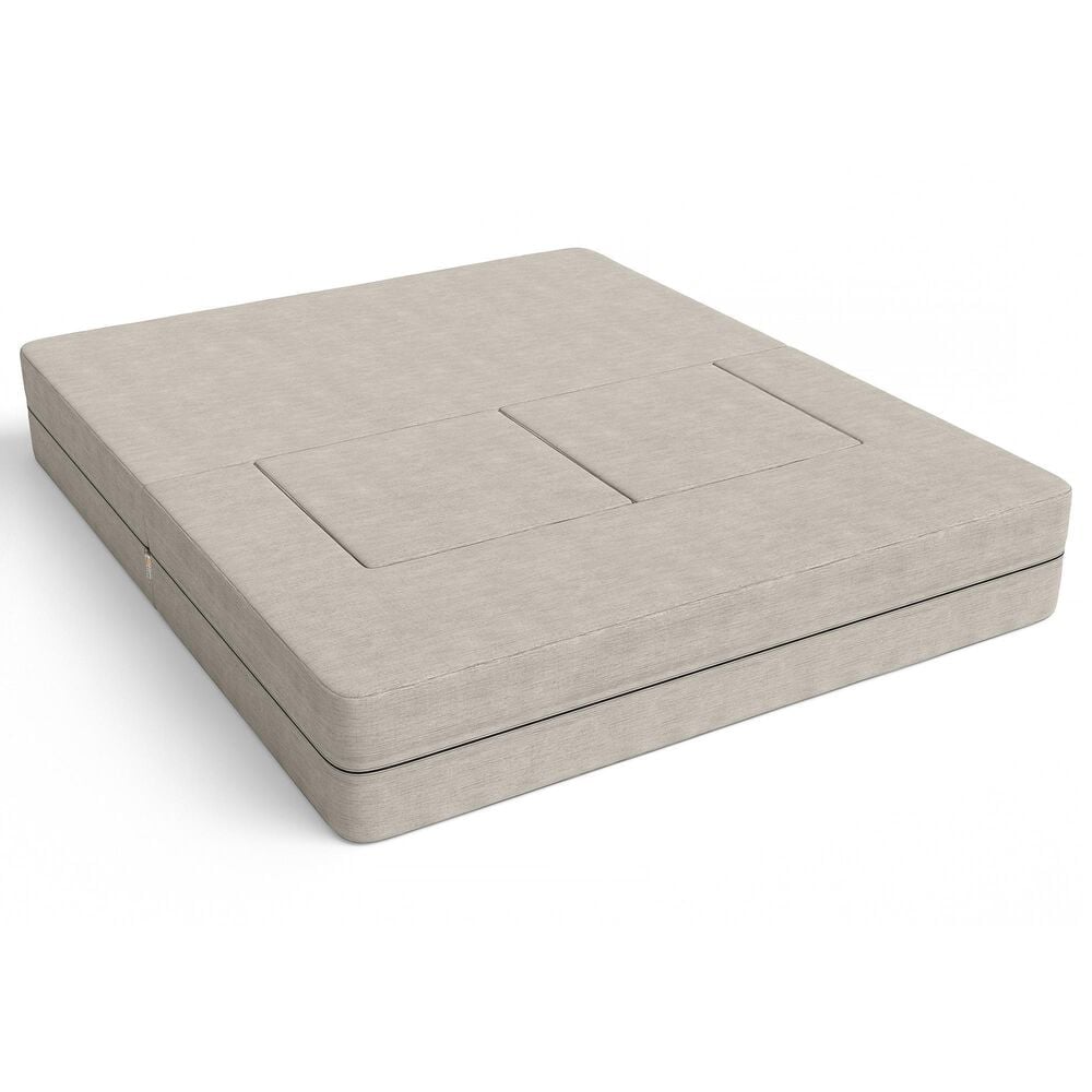 Jaxx Zipline 3-Piece Stationary Convertible Sleeper Loveseat in Grey Velvet, , large