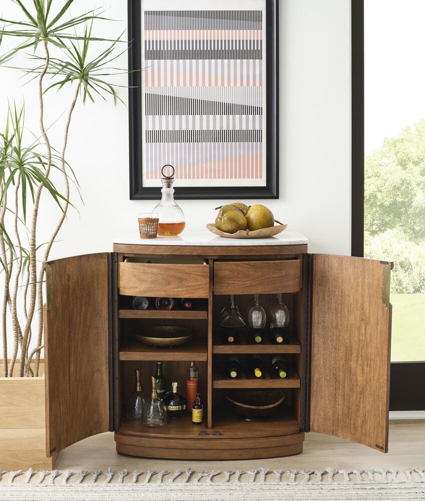 Riva Ridge Caden Bar Cabinet with Marble Top in Spiced Caramel, , large