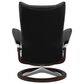Stressless Wing Small Leather Chair and Ottoman in Paloma Black, , large