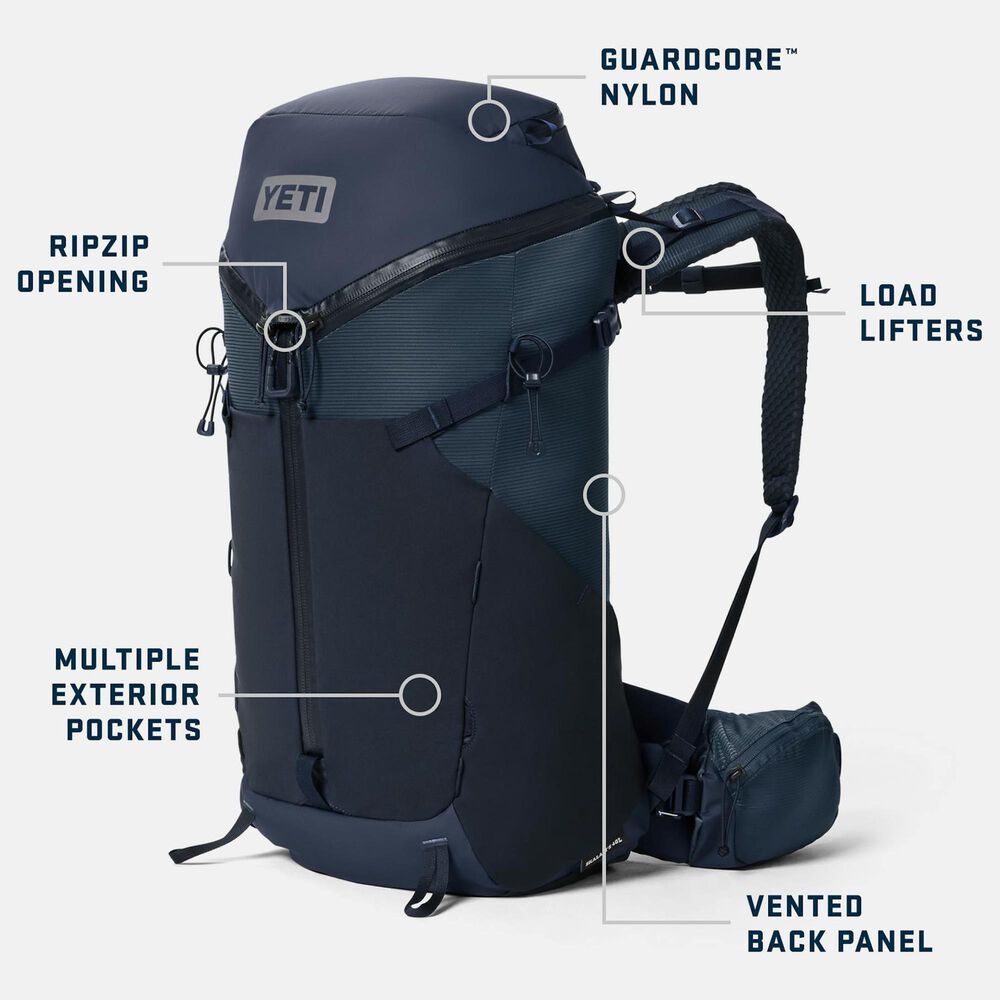 YETI Skala 40L Men's Hiking Backpack in Classic Navy - S/M, , large