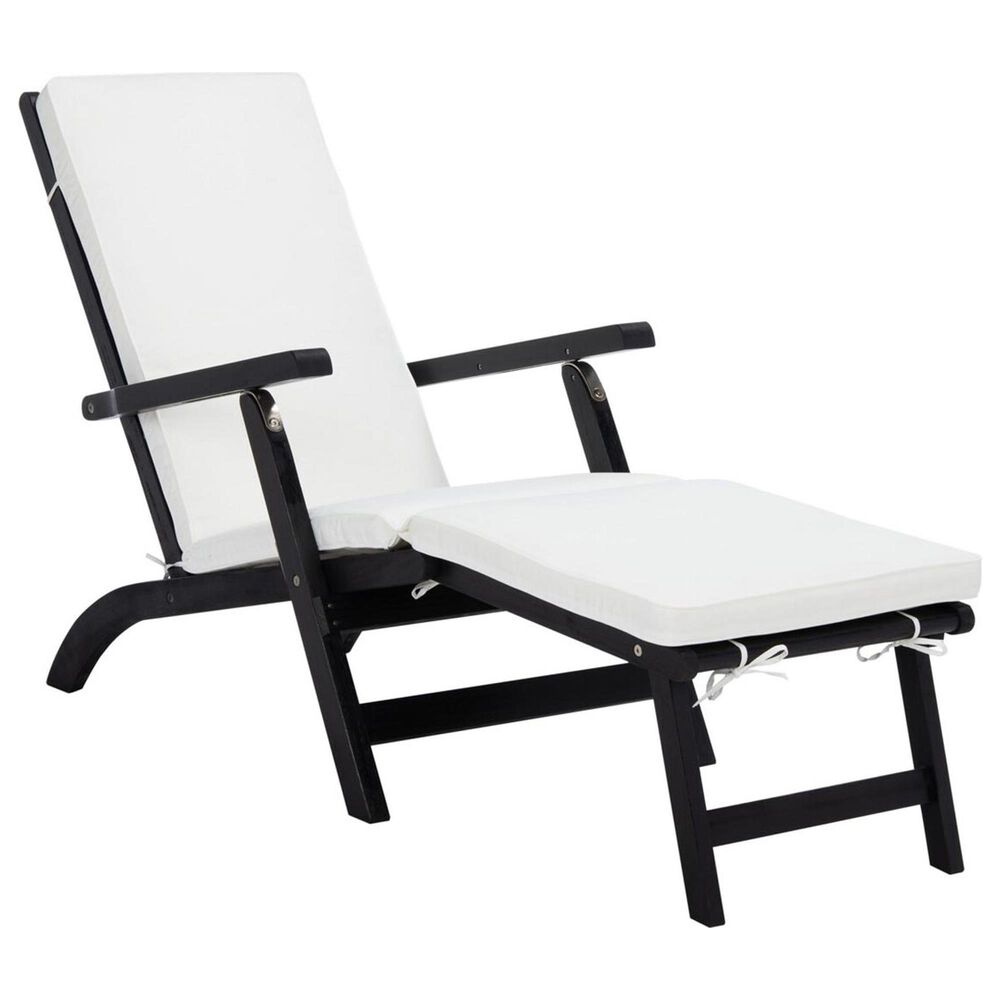 Safavieh Piscataway Patio Lounge Chair in Black, , large