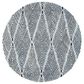 Safavieh Micro-Loop 5" Round Light Blue and Charcoal Area Rug, , large