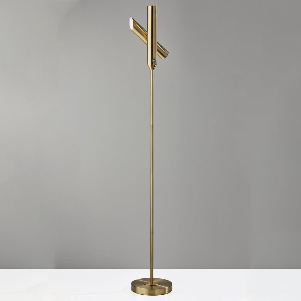 Adesso Vega LED Torchiere in Antique Brass, , large