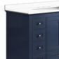 Lexora Home Dukes 48" Single Bathroom Vanity in Navy Blue with 2 cm White Cultured Marble Top and Rectangular Sink, , large