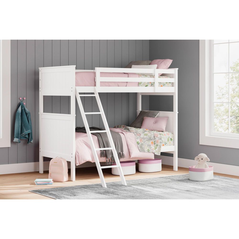 Ashley Nextonfort Twin over Twin Bunk Bed in White, , large