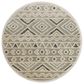 L&R Resources Sinuous Geometric Motif 6" Round Gray, Cream and Blue Area Rug, , large