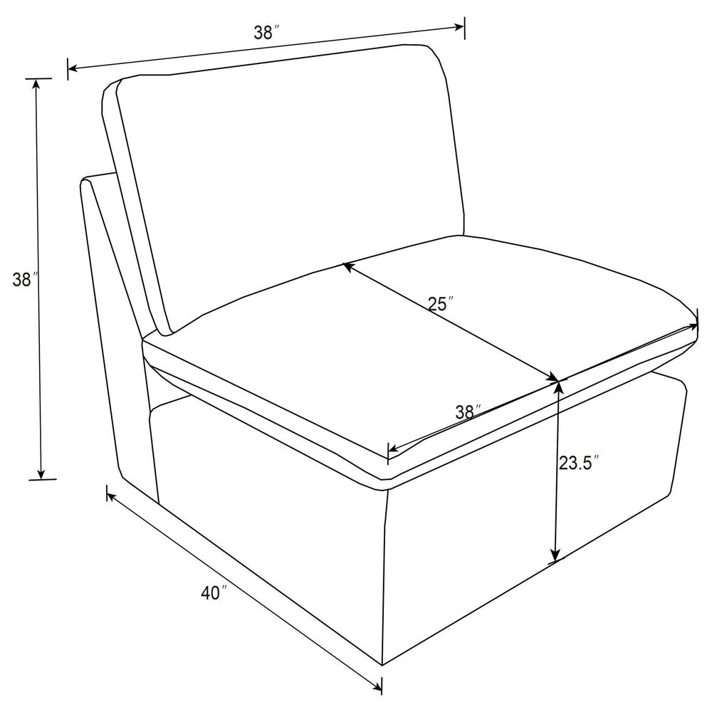 Coaster Collins Modular Armless Chair in Grey, , large
