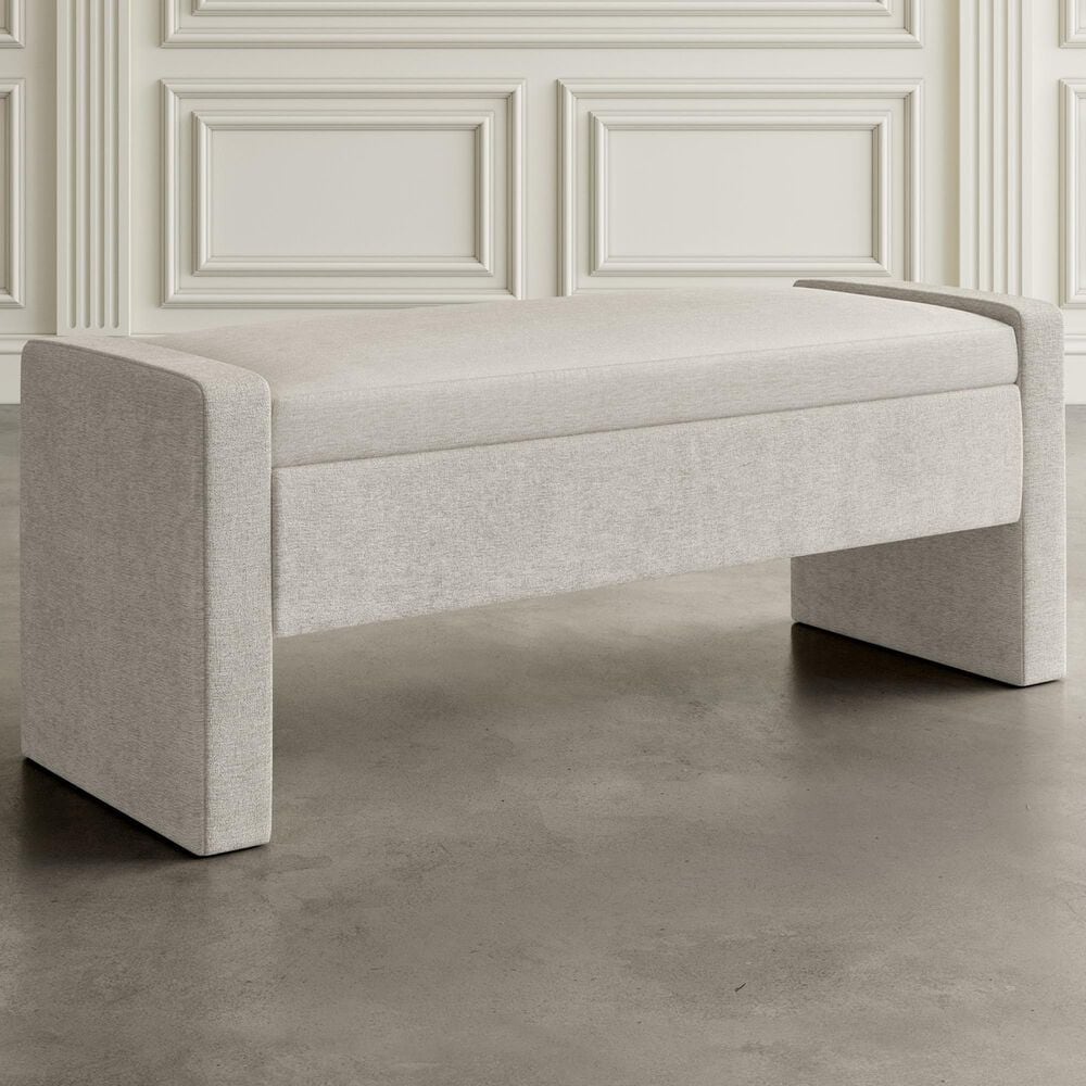 Waltham Braun Storage Bench in Grey, , large