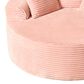 HOMLUX 59" Plush Corduroy Round Chair in Pink, , large