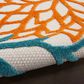 Nourison Aloha 12" x 15" Turquoise and Multicolor Indoor/Outdoor Area Rug, , large