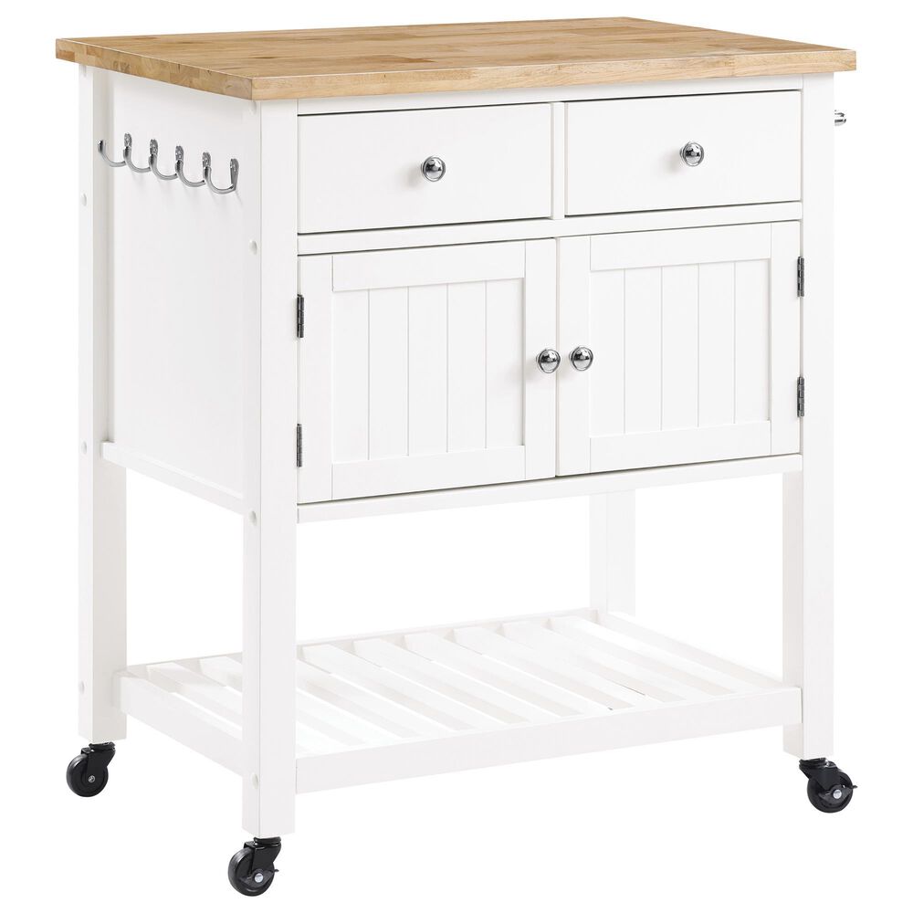 Valor Living Stirling Kitchen Cart in White, , large