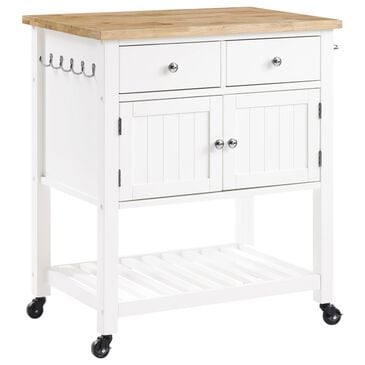 Valor Living Stirling Kitchen Cart in White, , large
