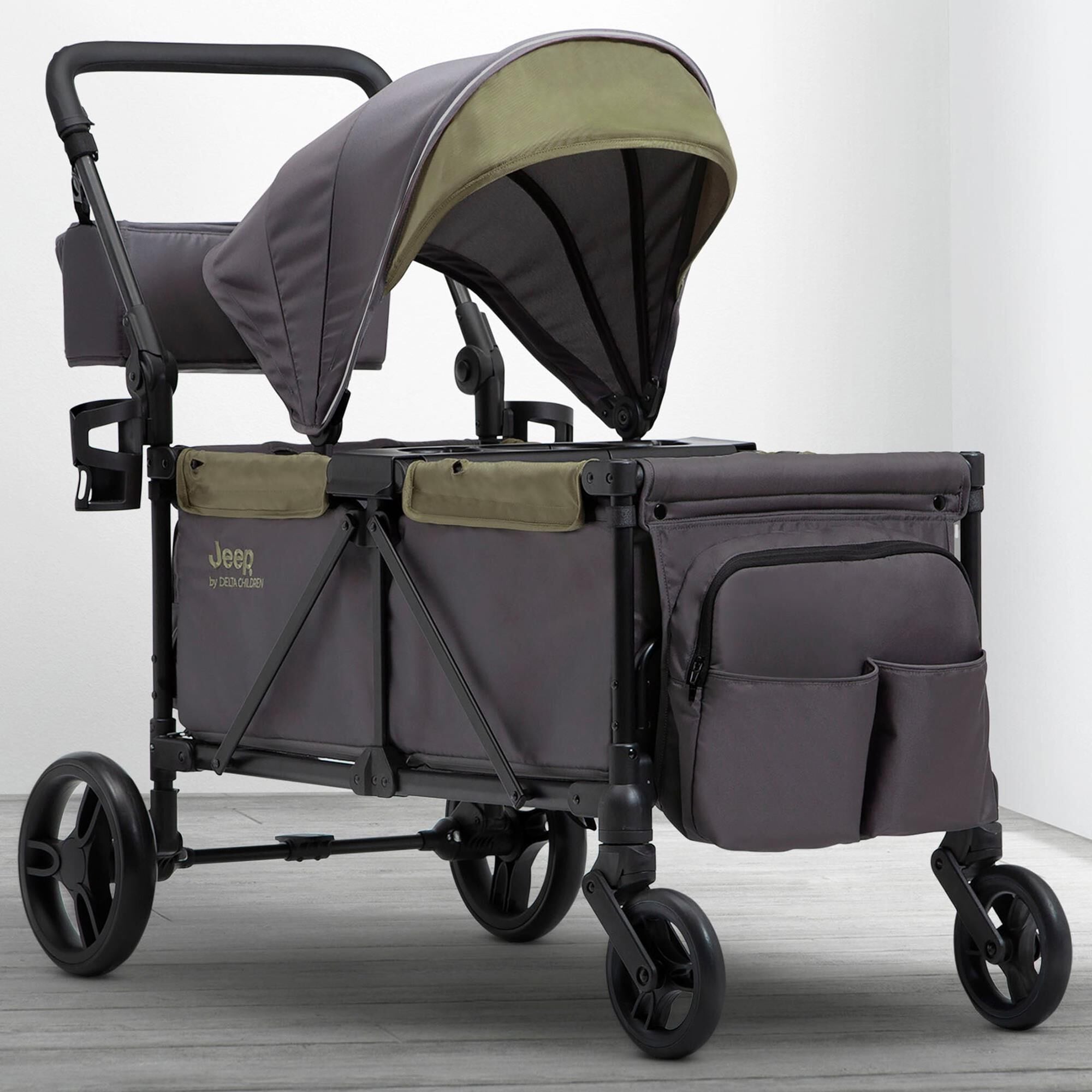 Delta Jeep Sport All Terrain Stroller Wagon in Grey and Olive Green Shop NFM