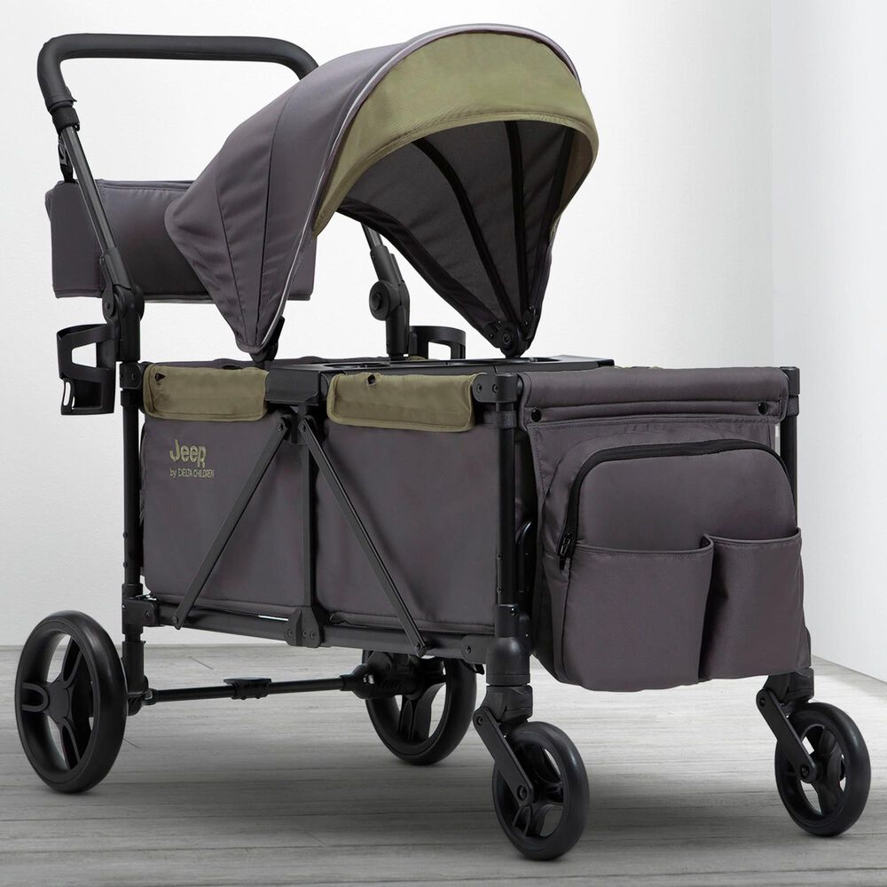Delta Jeep Sport All-Terrain Stroller Wagon in Grey and Olive Green, , large