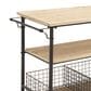 Maple and Jade 3-Drawer Storage Unit with Wire Baskets in Washed Brown and Black, , large
