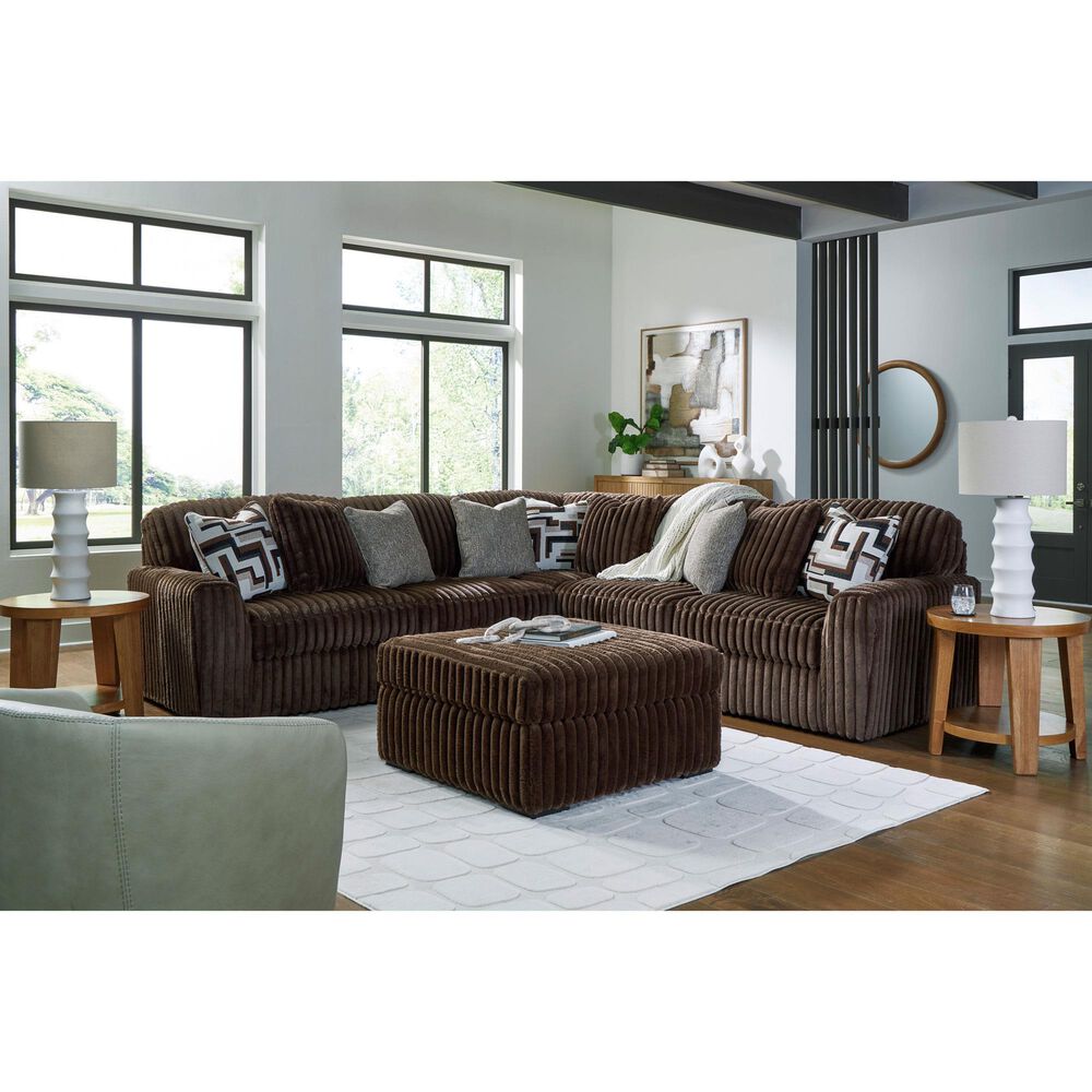 Ashley Midnight-Madness 5-Piece Symmetrical Sectional in Chocolate, , large