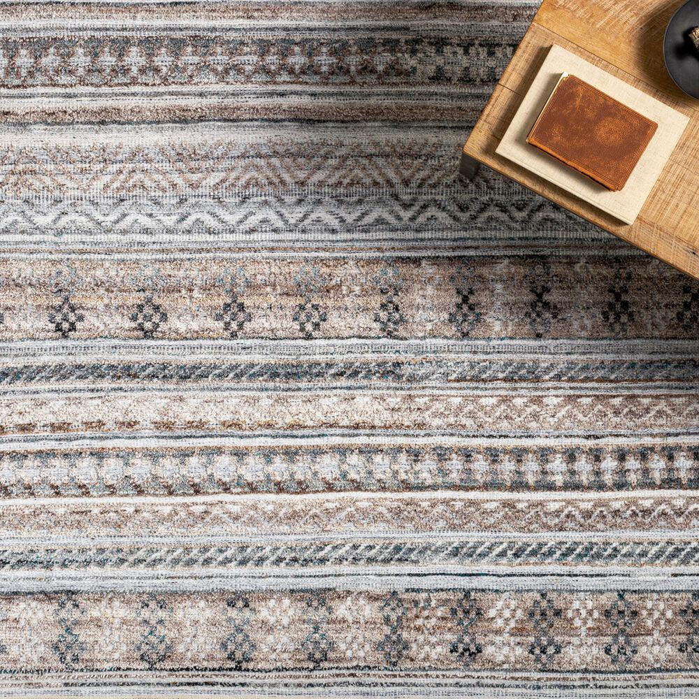 Surya Pompei Brown, Off-White, Light Gray, Black, Dark Blue and Charcoal 10&#39; x 14&#39; Area Rug, , large