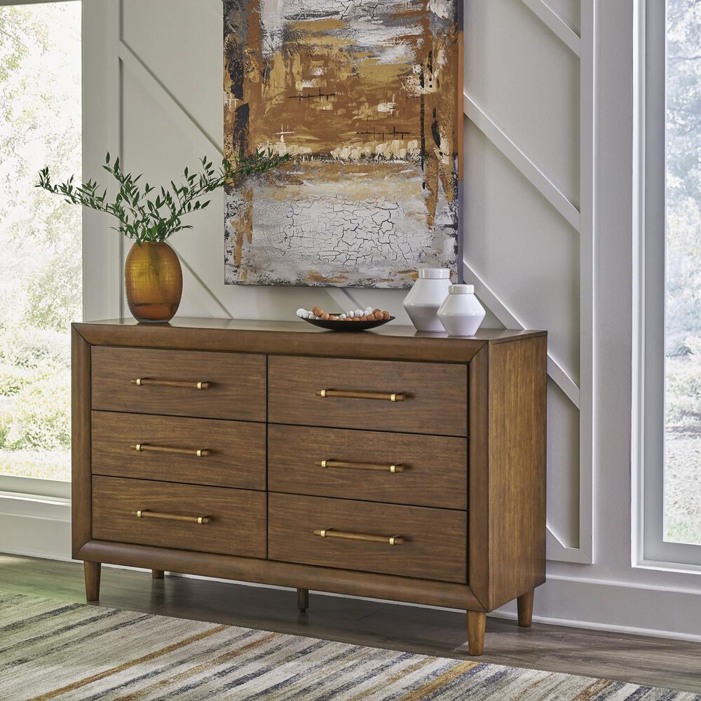 Ashley Lyncott 6-Drawer Dresser Only in Brown, , large