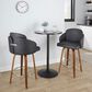 LumiSource Dahlia Swivel Counter Stool with Black Faux Leather Upholstery in Walnut and Chrome (Set of 2), , large