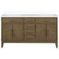 Lexora Home Laurel 60" Double Bathroom Vanity in Grey Oak with White Quartz Top and Rectangular Sinks, , large