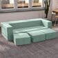 Jaxx Zipline 3-Piece Stationary Convertible Sleeper Sofa in Caribbean Velvet, , large