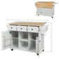 HOMLUX 53" Kitchen Island with Drop-Leaf in White, , large